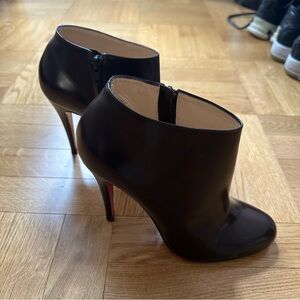 Christian Louboutin brown leather ankle booties size 38.5